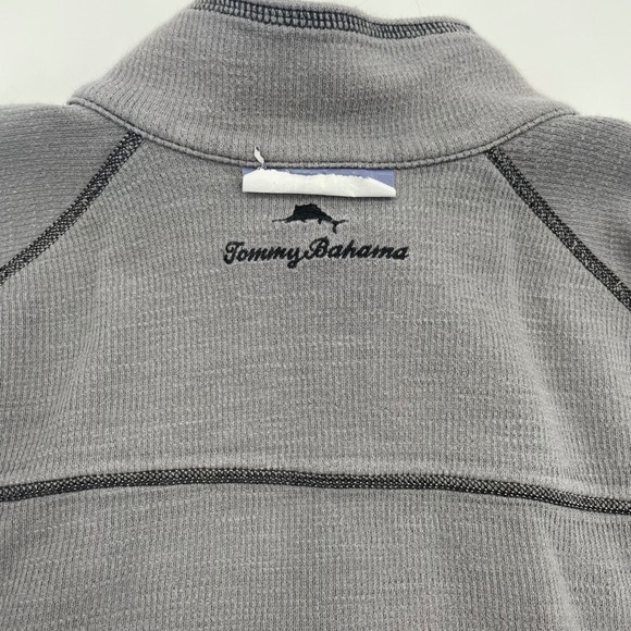 Tommy Bahama Mens XL Charcoal Gray/Gray Reversible Quarter Zip Pullover Sweater - Picture 8 of 10